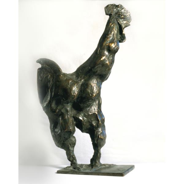 Le coq de Beppe, metal sculpture Bronze 1994